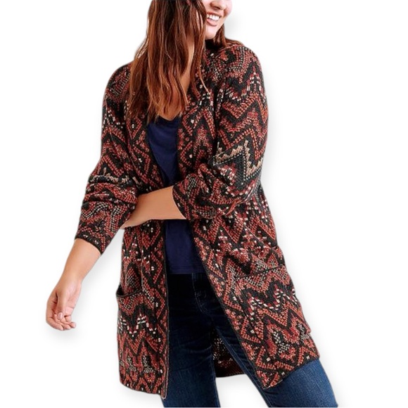 Lucky Brand Sweaters - Lucky Brand Ikat Long Cardigan